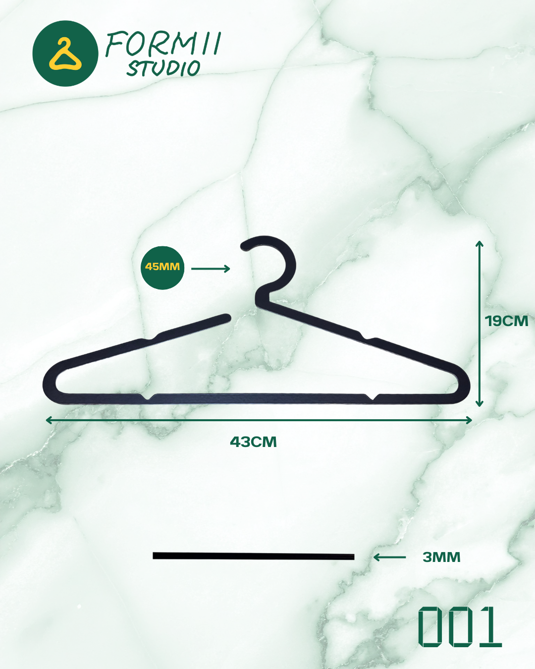 FORM 001 – Metal Coat Hanger (Set of 3)