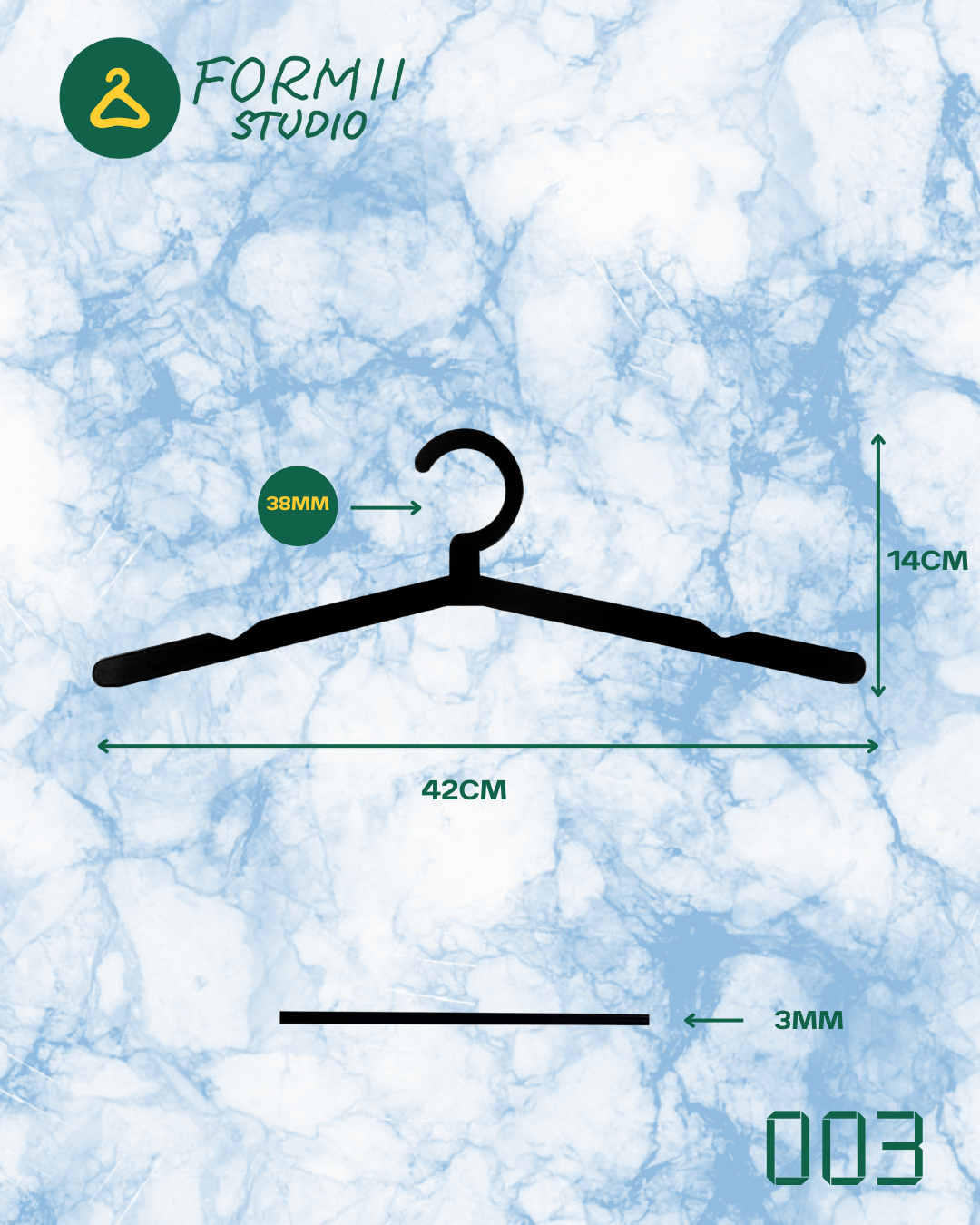 FORM 003 – Metal Coat Hanger (Set of 3)
