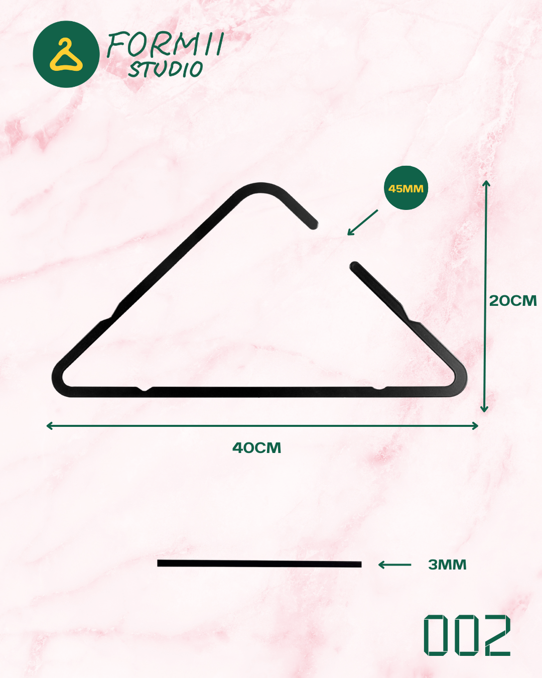 FORM 002 – Metal Coat Hanger (Set of 3)